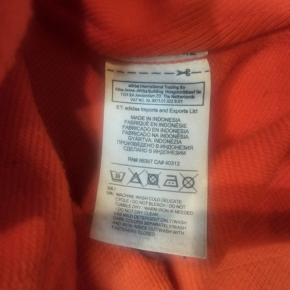 Adidas by Stella McCartney Orange Fleece Hoodie Women’s Medium Zip-Up Active Jac - Picture 10 of 14